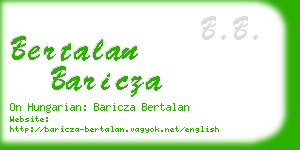 bertalan baricza business card